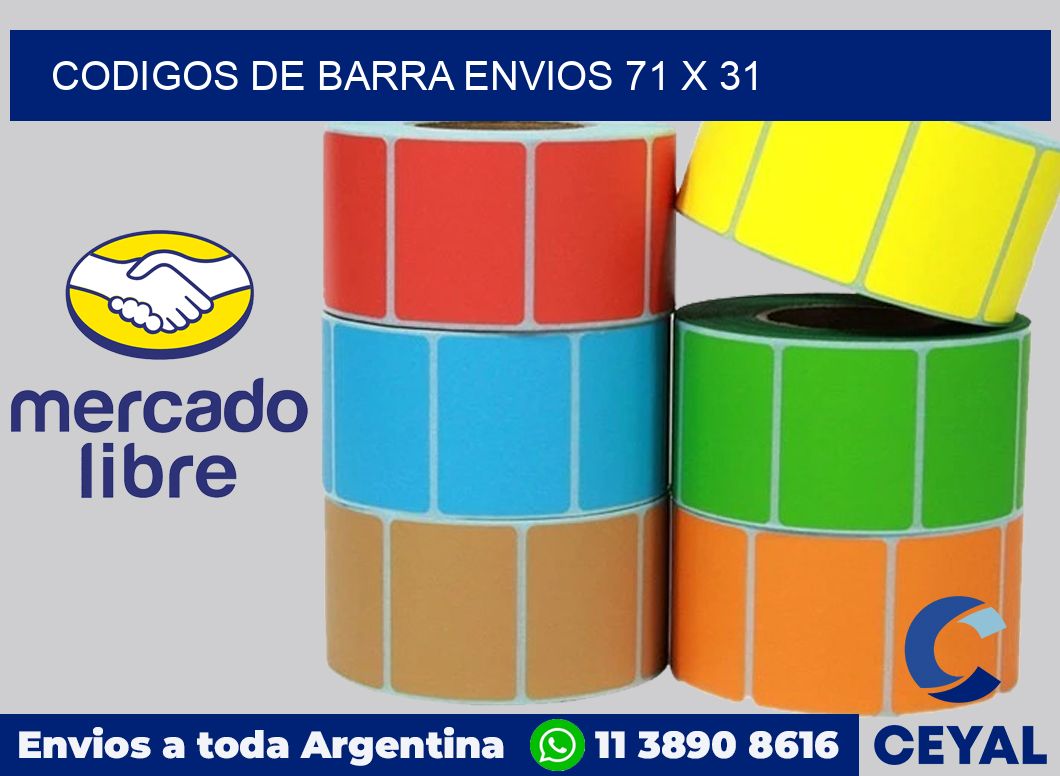 Codigos de barra envios 71 x 31