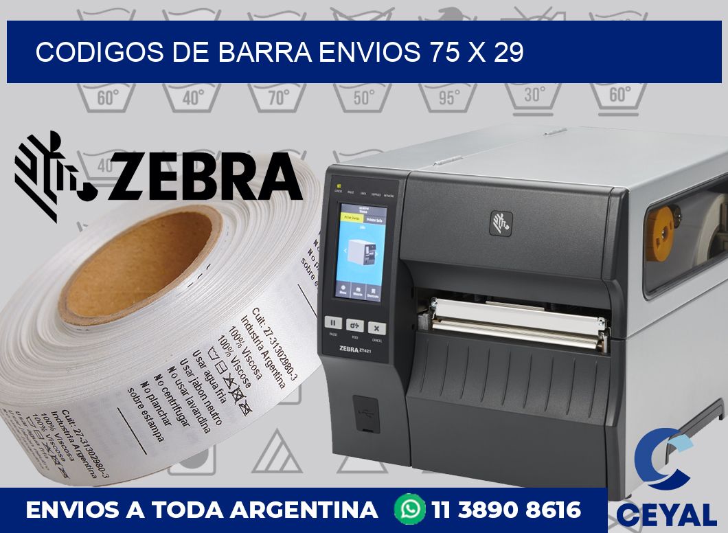 Codigos de barra envios 75 x 29