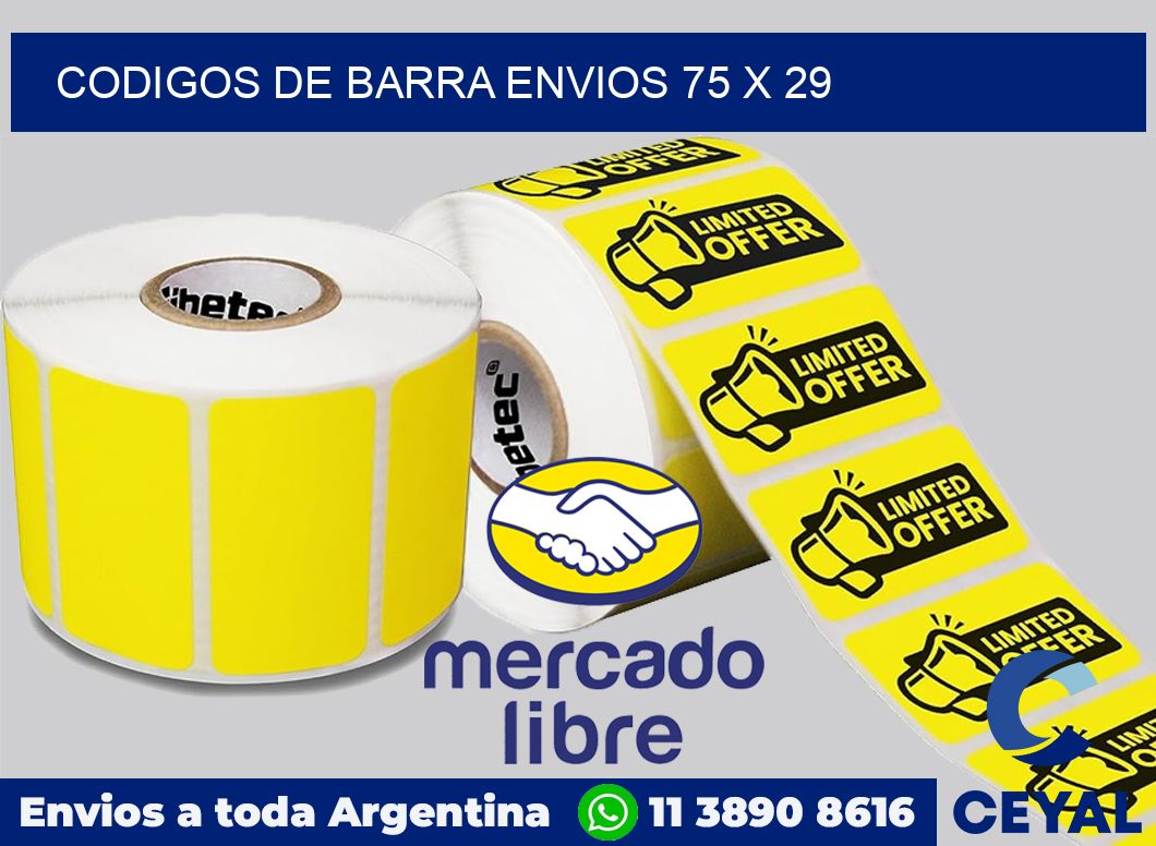 Codigos de barra envios 75 x 29