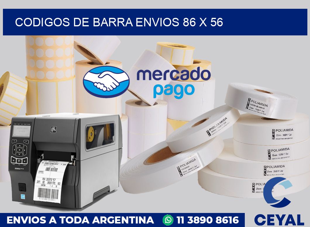 Codigos de barra envios 86 x 56