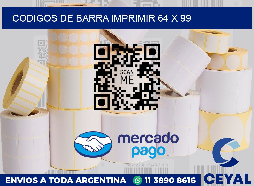 Codigos de barra imprimir 64 x 99
