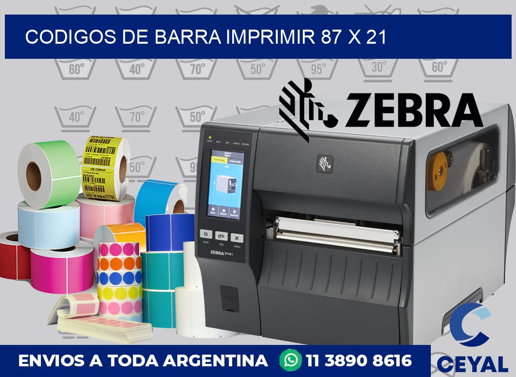 Codigos de barra imprimir 87 x 21