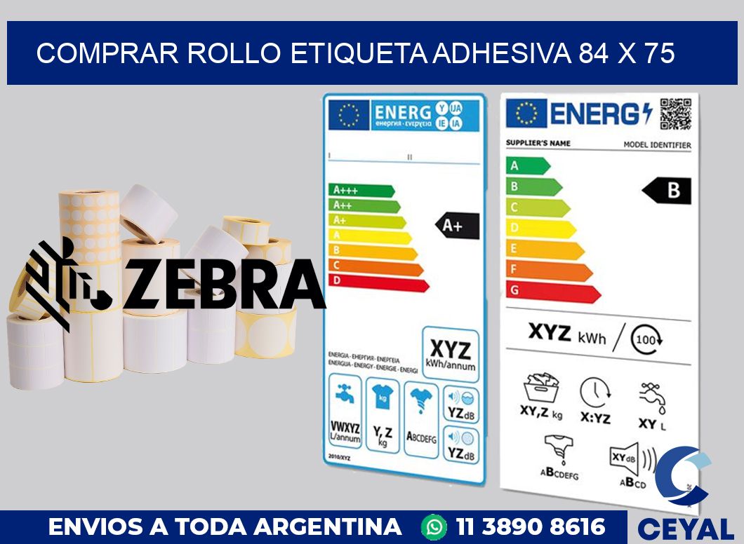 Comprar rollo etiqueta adhesiva 84 x 75