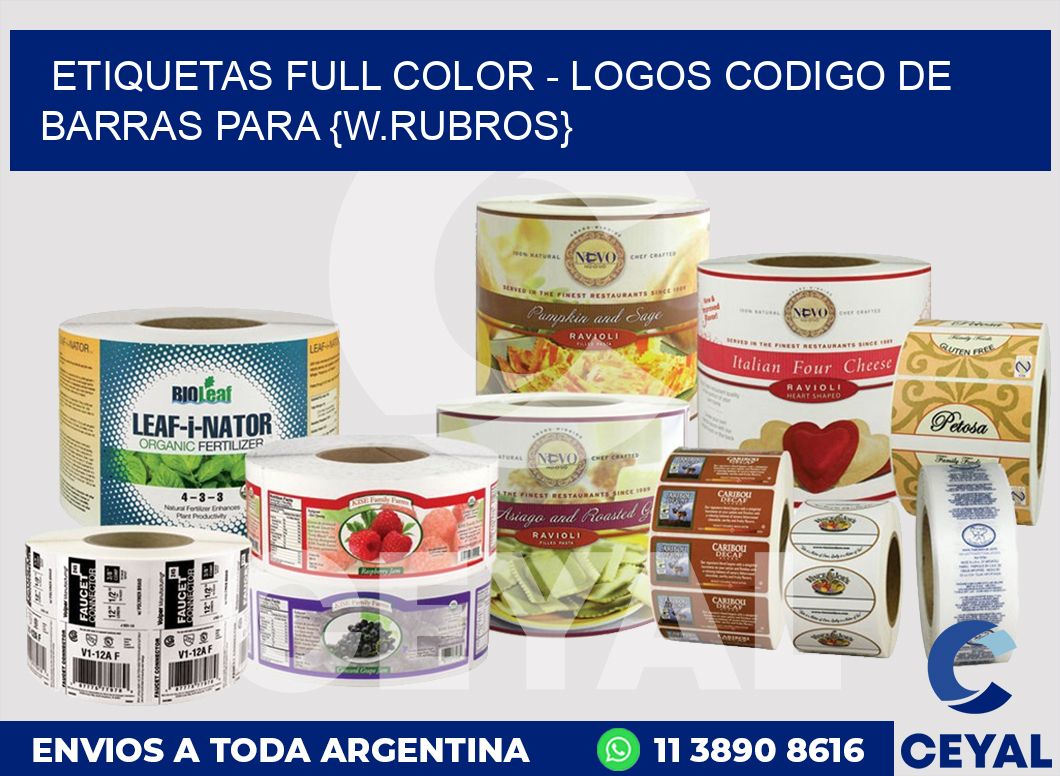 ETIQUETAS FULL COLOR – LOGOS Codigo de barras para {w.rubros}