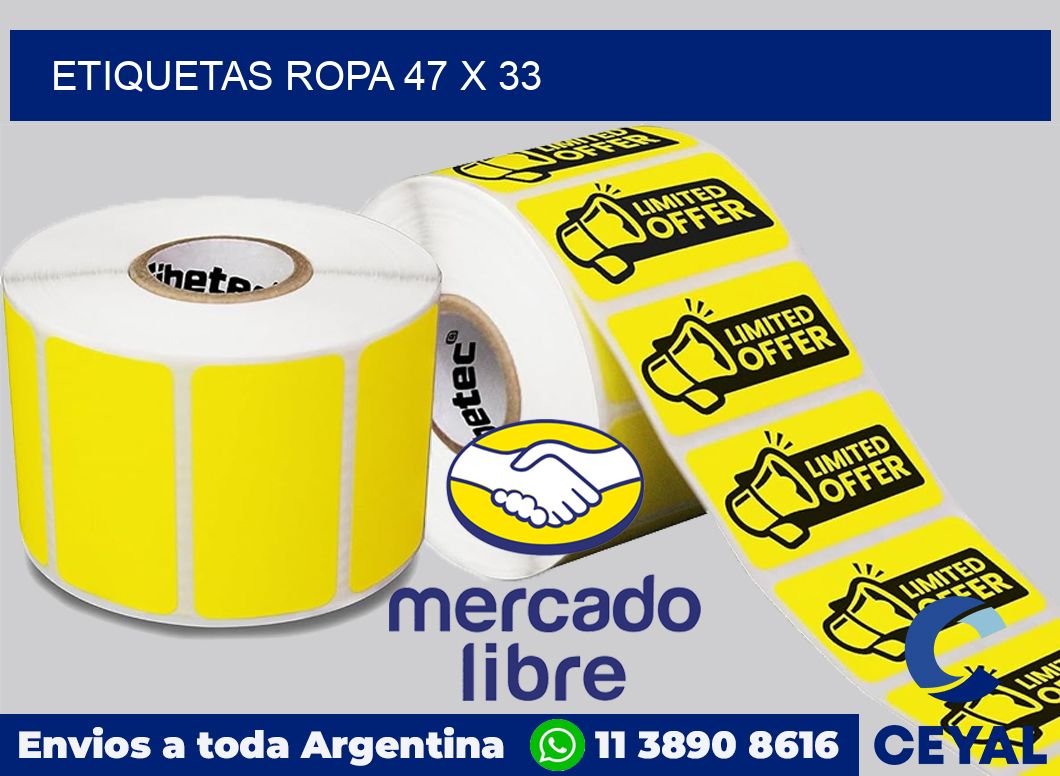 Etiquetas ropa 47 x 33