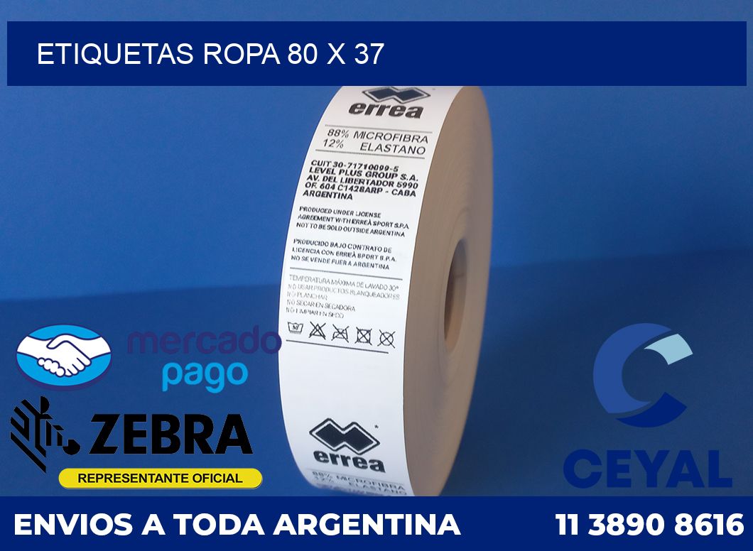 Etiquetas ropa 80 x 37