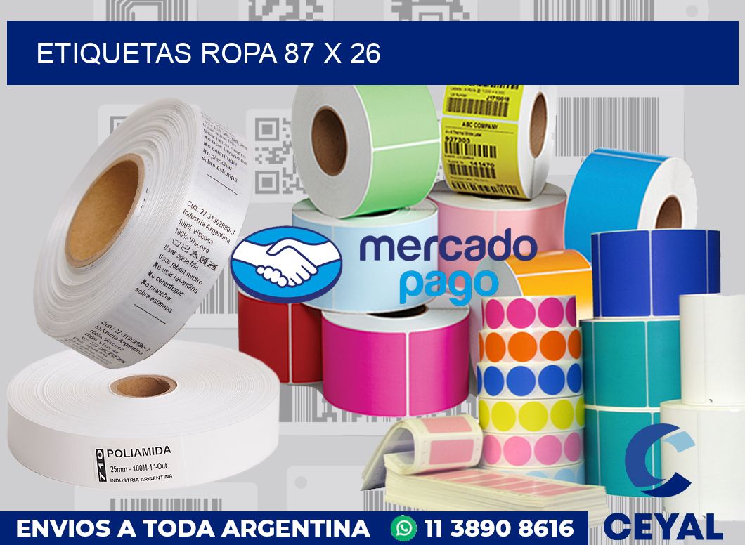 Etiquetas ropa 87 x 26