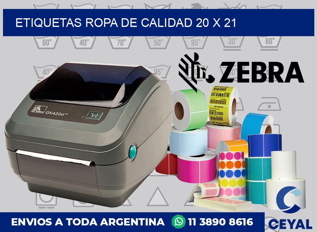 Etiquetas ropa de calidad 20 x 21