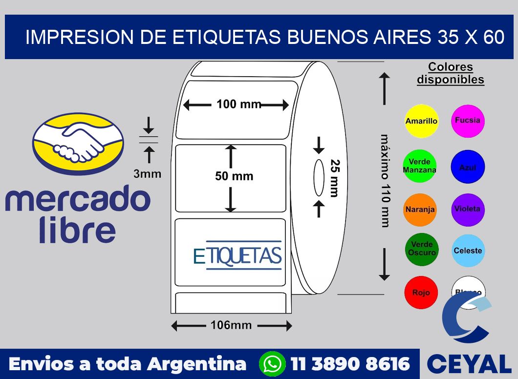 Impresion de etiquetas Buenos Aires 35 x 60