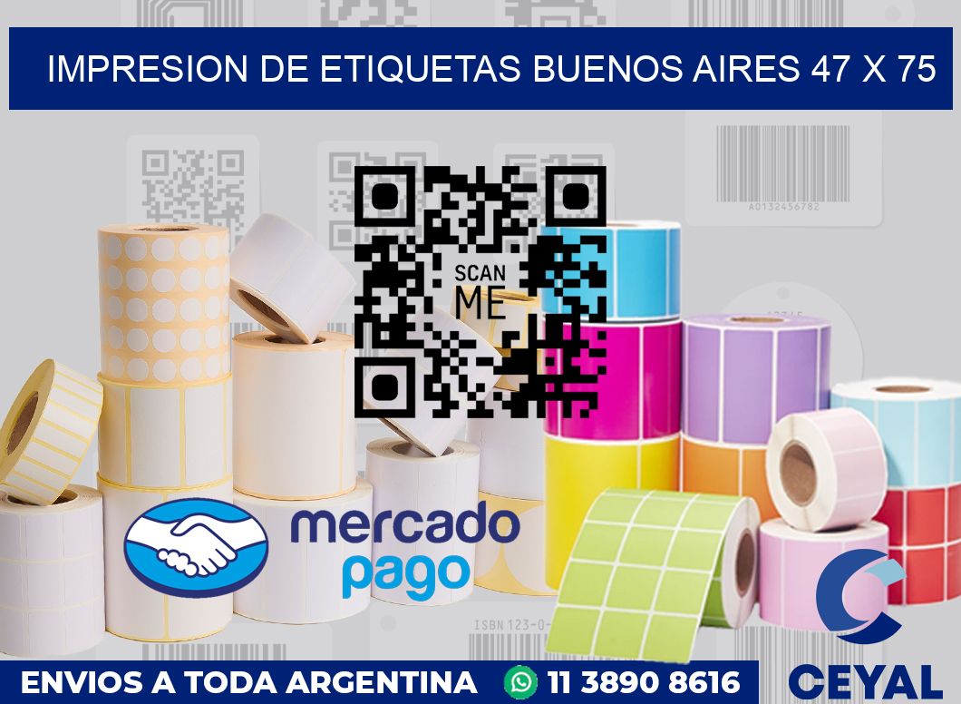 Impresion de etiquetas Buenos Aires 47 x 75