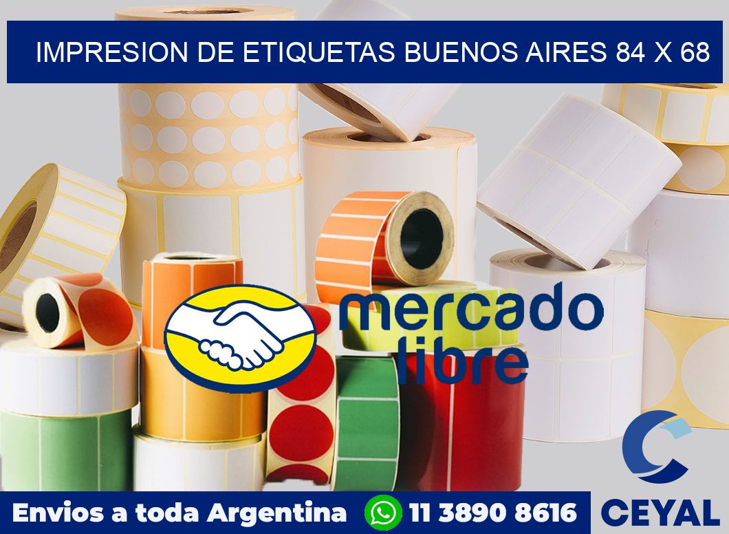 Impresion de etiquetas Buenos Aires 84 x 68