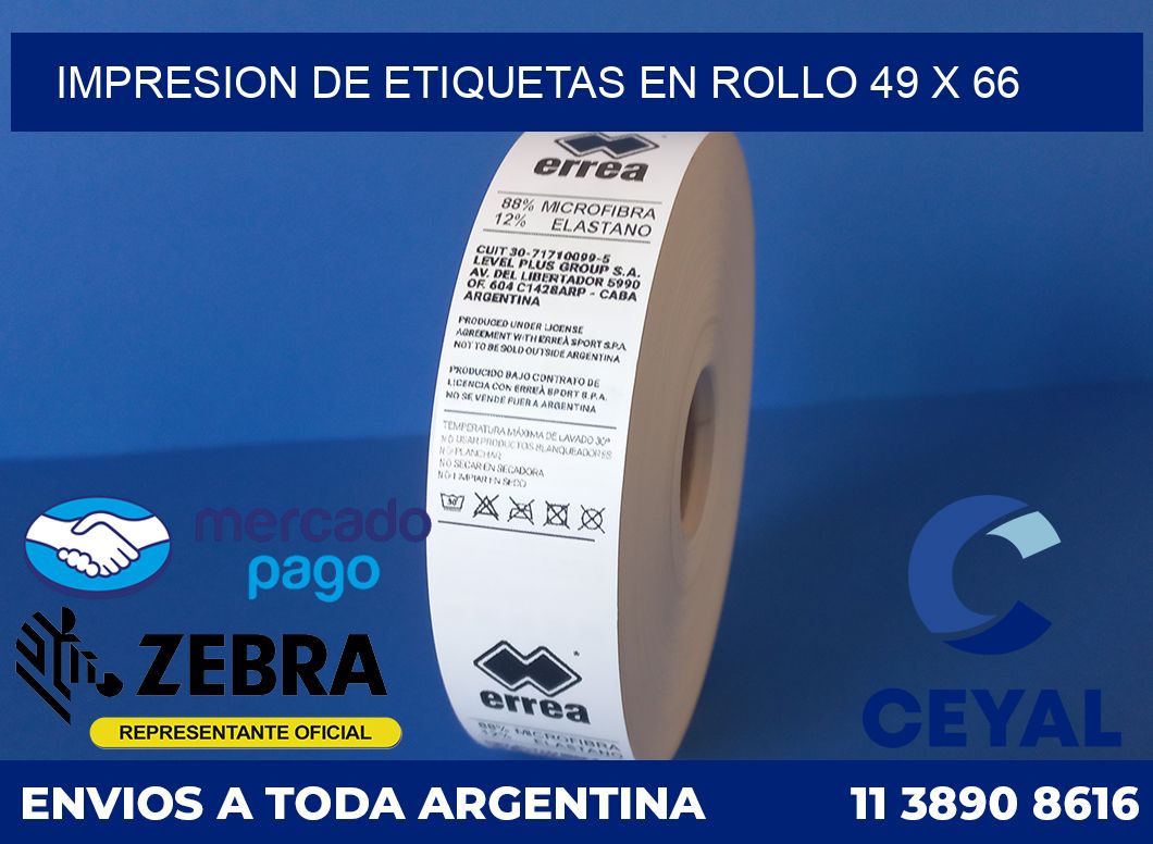 Impresion de etiquetas en rollo 49 x 66