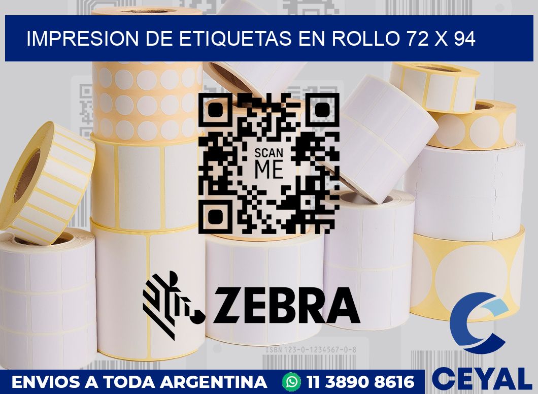 Impresion de etiquetas en rollo 72 x 94