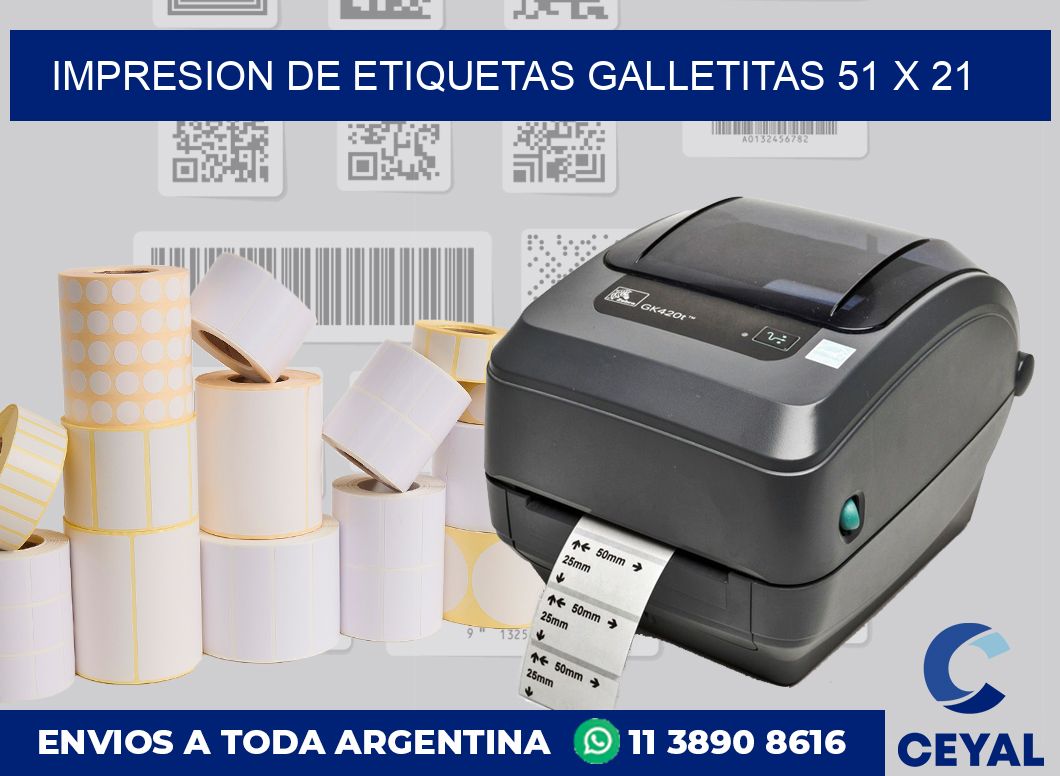 Impresion de etiquetas galletitas 51 x 21