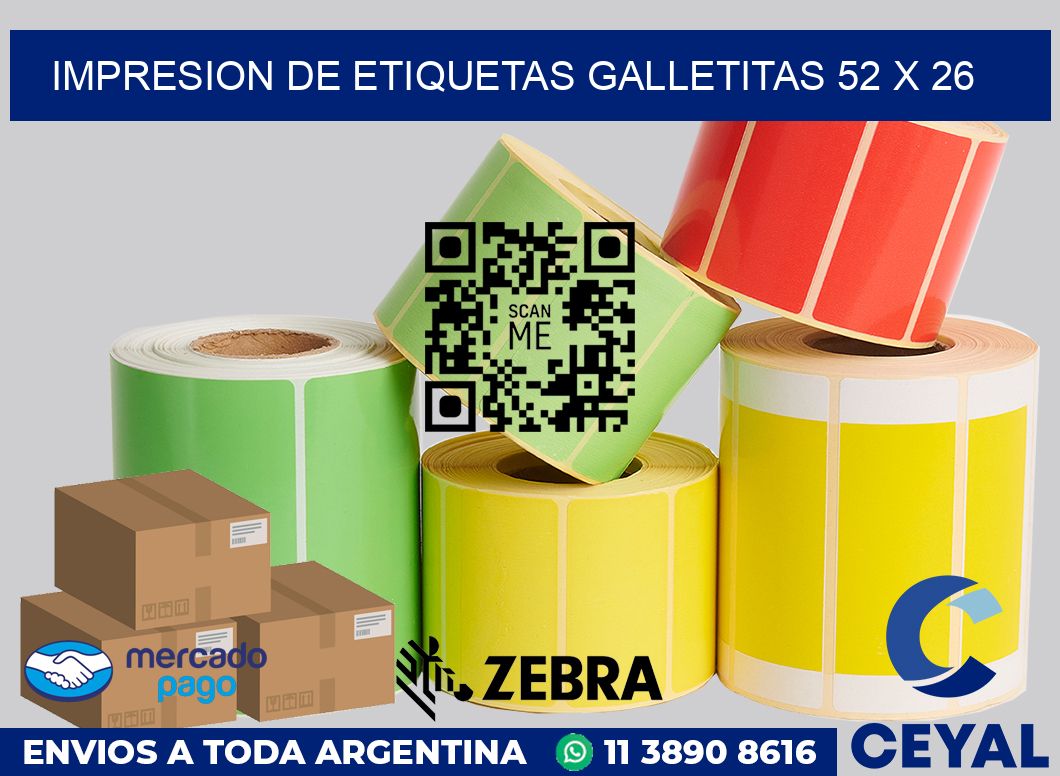 Impresion de etiquetas galletitas 52 x 26
