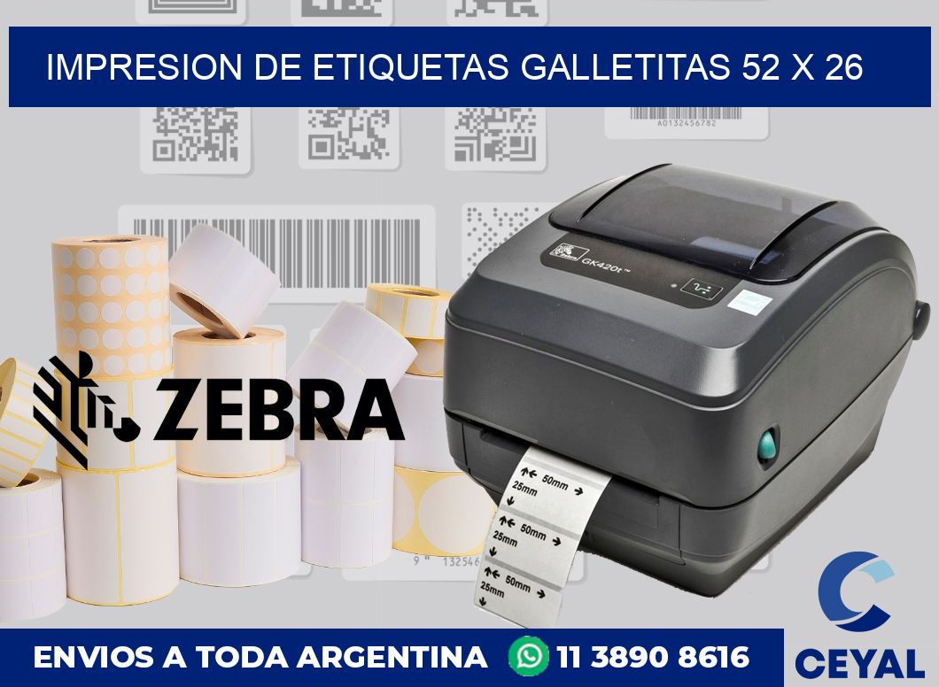 Impresion de etiquetas galletitas 52 x 26