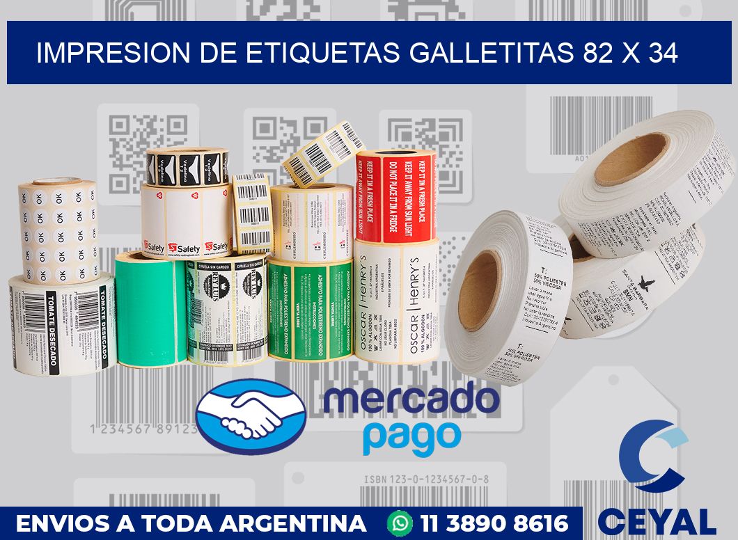 Impresion de etiquetas galletitas 82 x 34