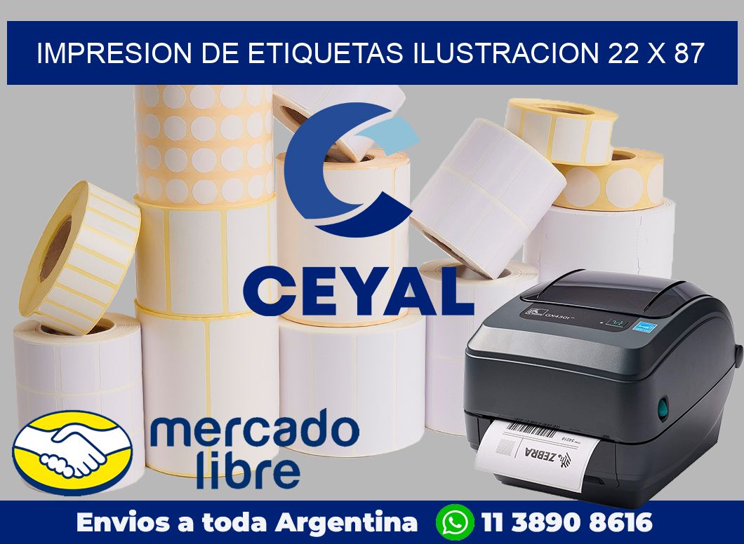Impresion de etiquetas ilustracion 22 x 87