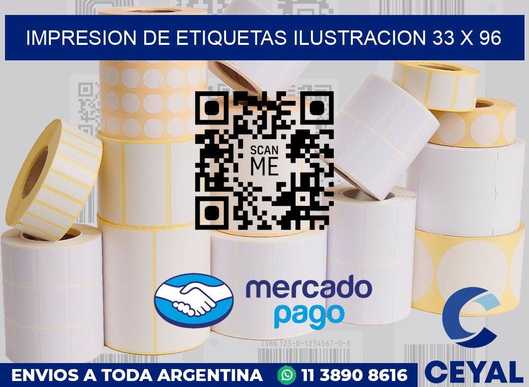 Impresion de etiquetas ilustracion 33 x 96