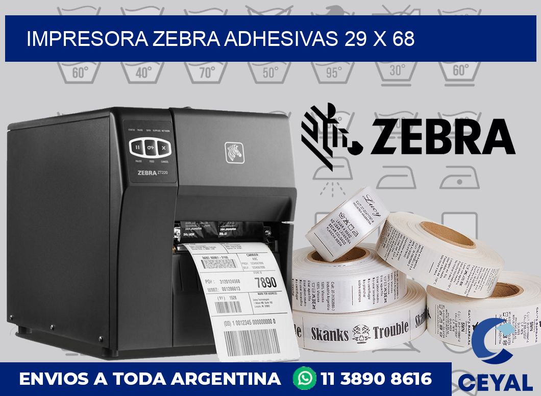 Impresora Zebra adhesivas 29 x 68