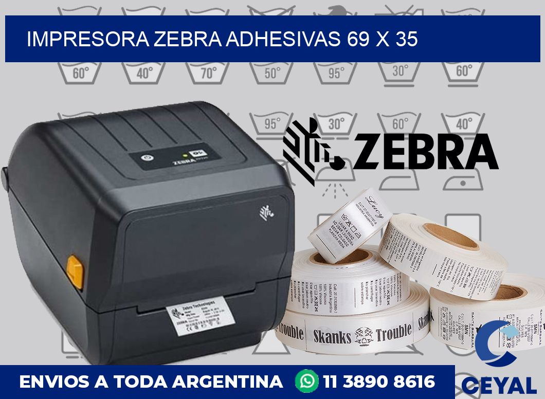 Impresora Zebra adhesivas 69 x 35
