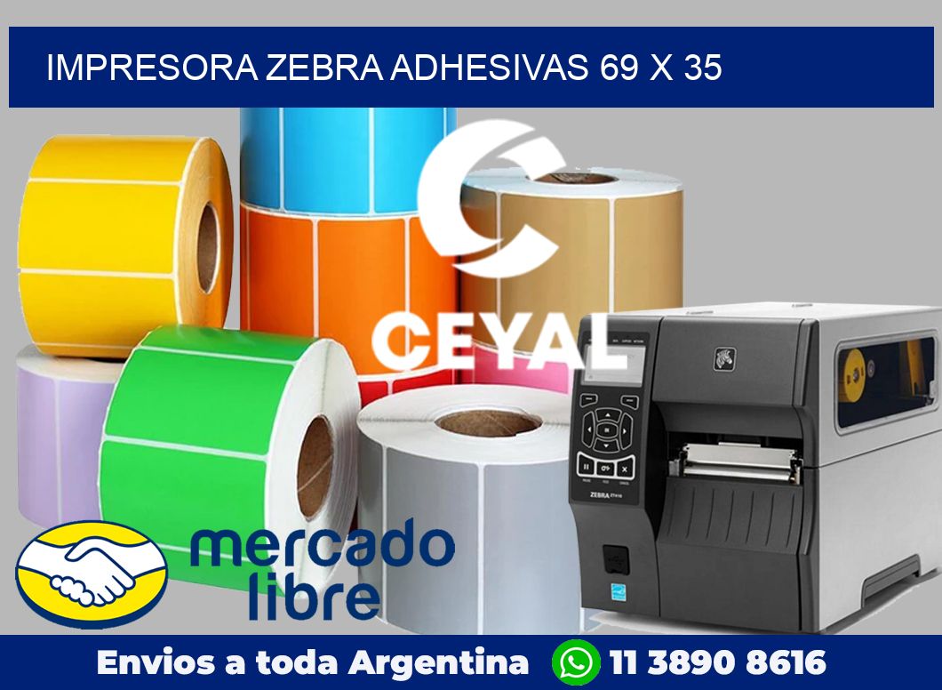 Impresora Zebra adhesivas 69 x 35