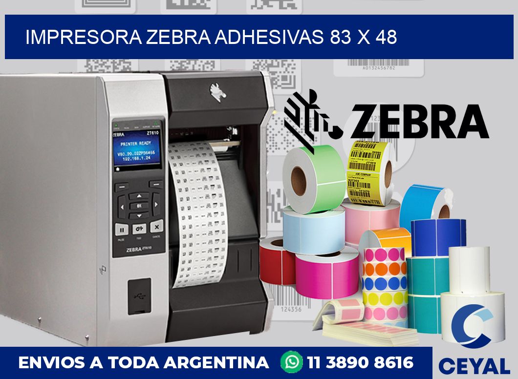 Impresora Zebra adhesivas 83 x 48