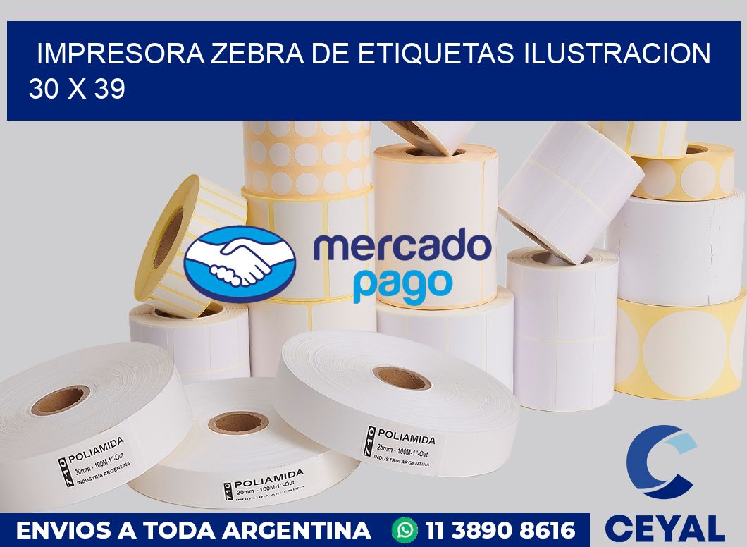Impresora Zebra de etiquetas ilustracion 30 x 39