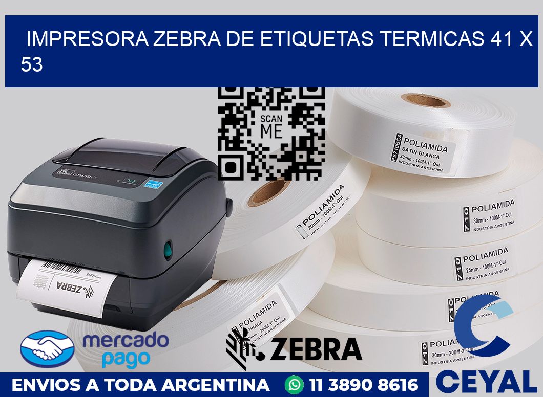 Impresora Zebra de etiquetas termicas 41 x 53