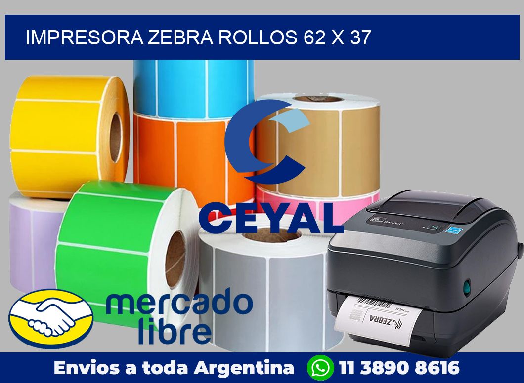 Impresora Zebra rollos 62 x 37