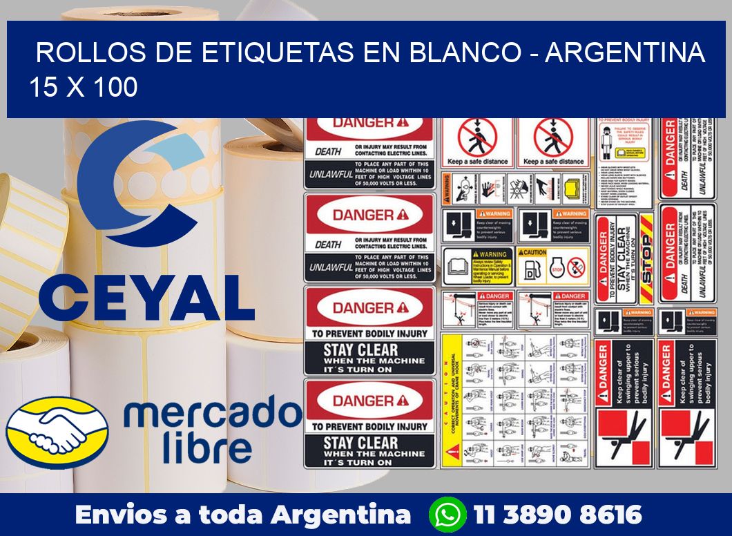 Rollos de etiquetas en blanco – Argentina 15 x 100