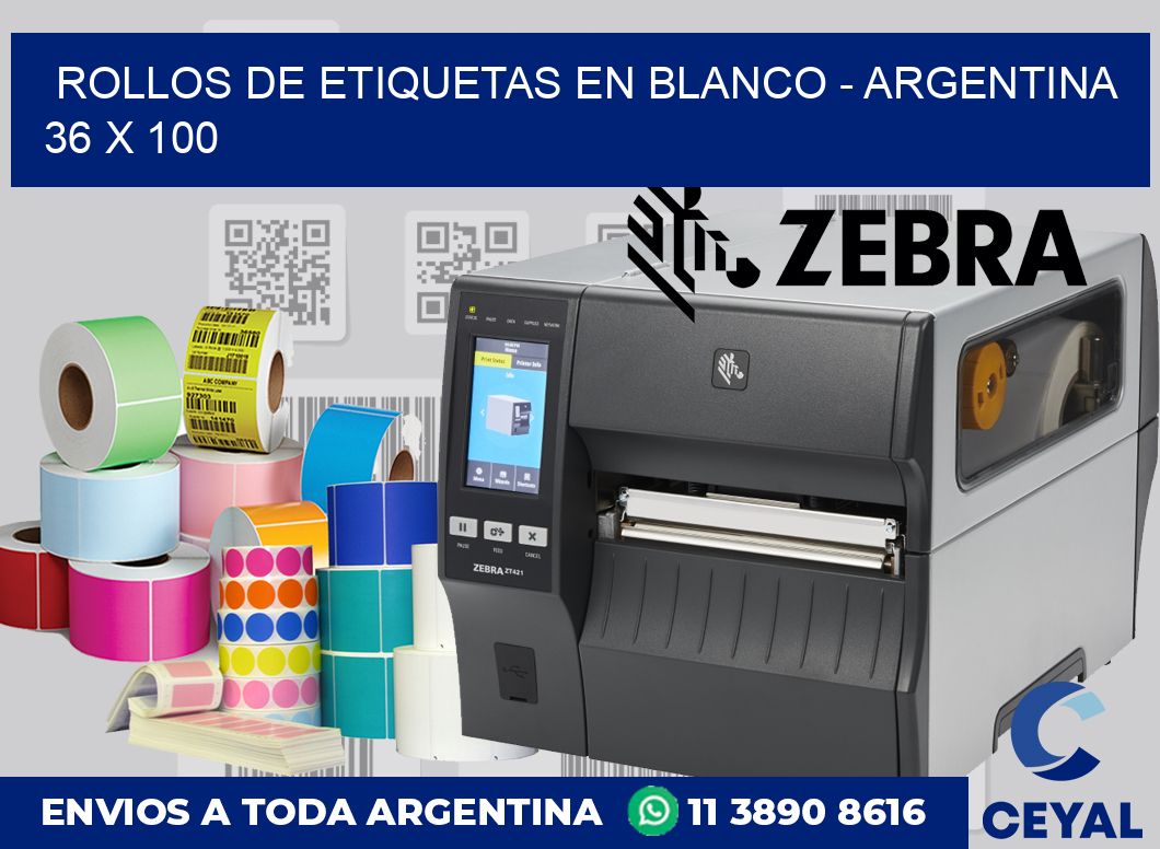 Rollos de etiquetas en blanco – Argentina 36 x 100