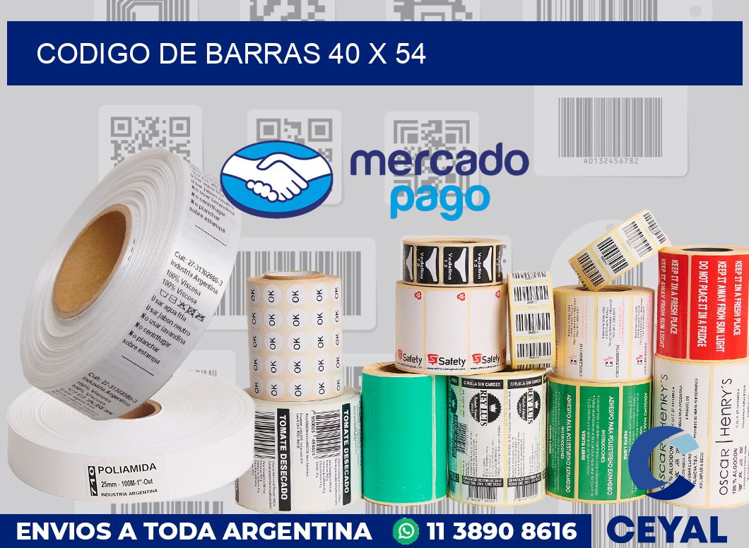 codigo de barras 40 x 54