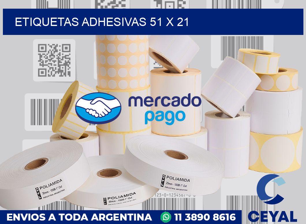 etiquetas adhesivas 51 x 21