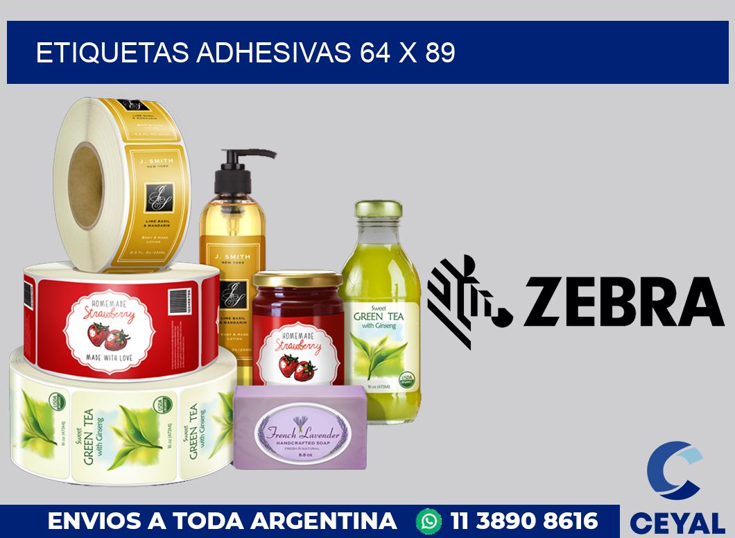 etiquetas adhesivas 64 x 89