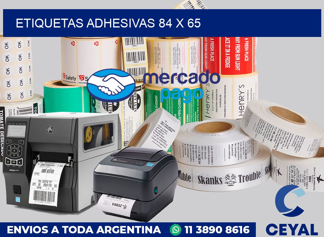 etiquetas adhesivas 84 x 65