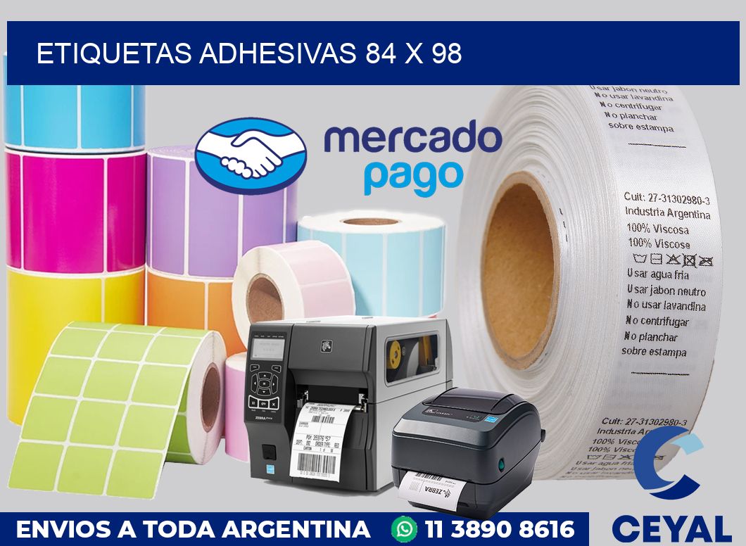etiquetas adhesivas 84 x 98