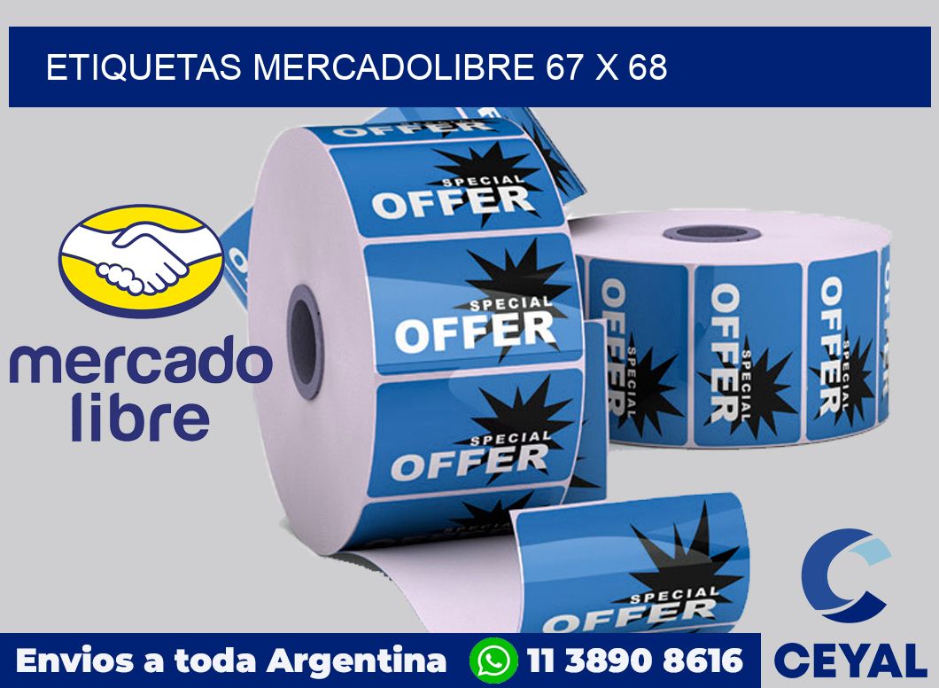 etiquetas mercadolibre 67 x 68