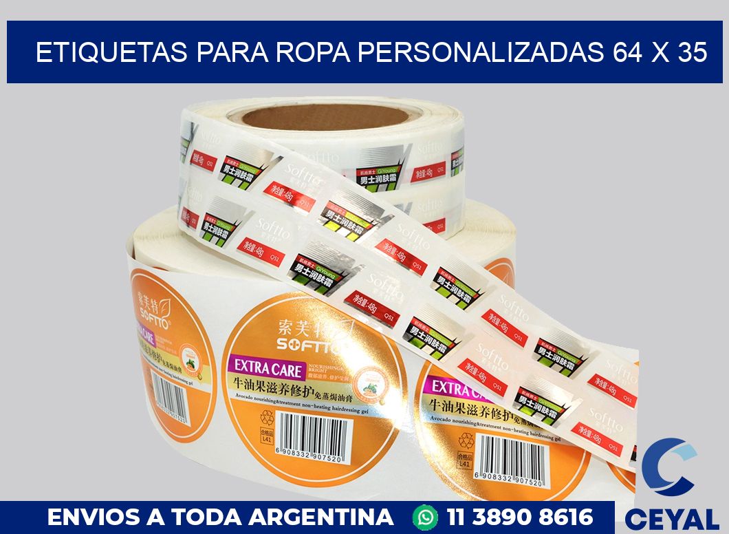 etiquetas para ropa personalizadas 64 x 35