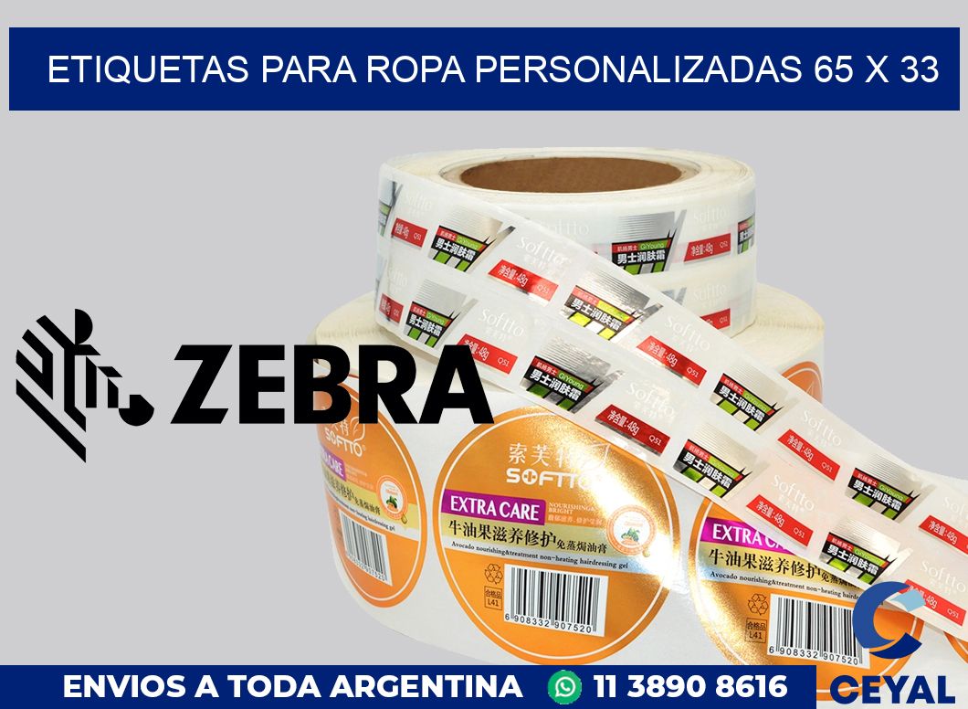 etiquetas para ropa personalizadas 65 x 33