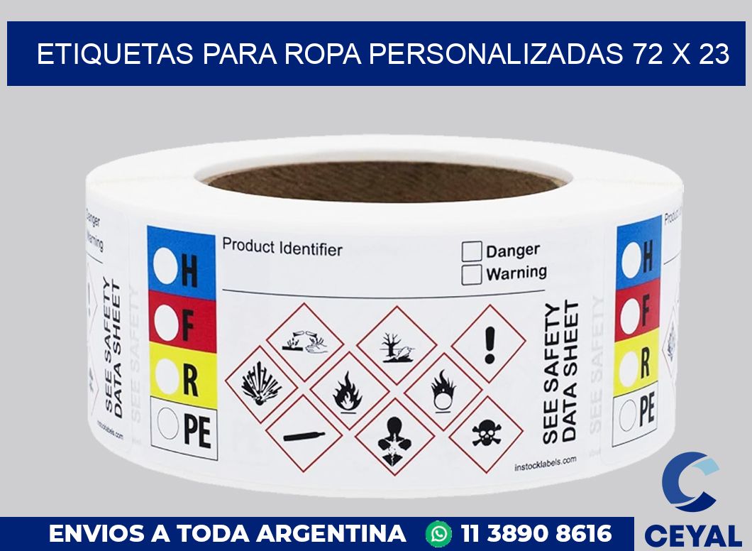 etiquetas para ropa personalizadas 72 x 23