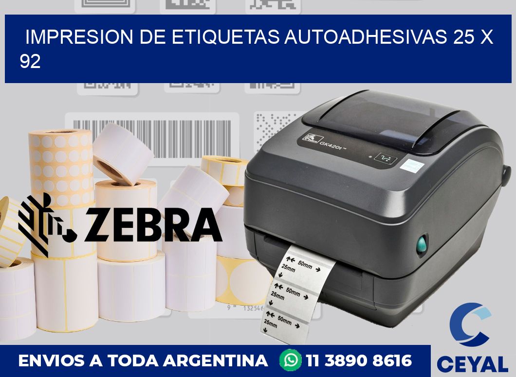 impresion de etiquetas autoadhesivas 25 x 92