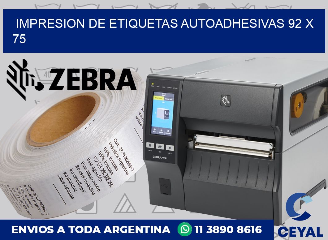 impresion de etiquetas autoadhesivas 92 x 75