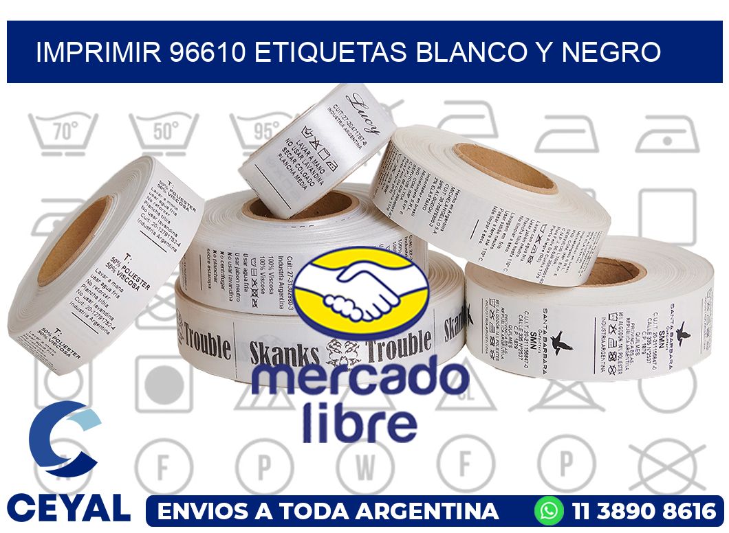 imprimir 96610 etiquetas blanco y negro