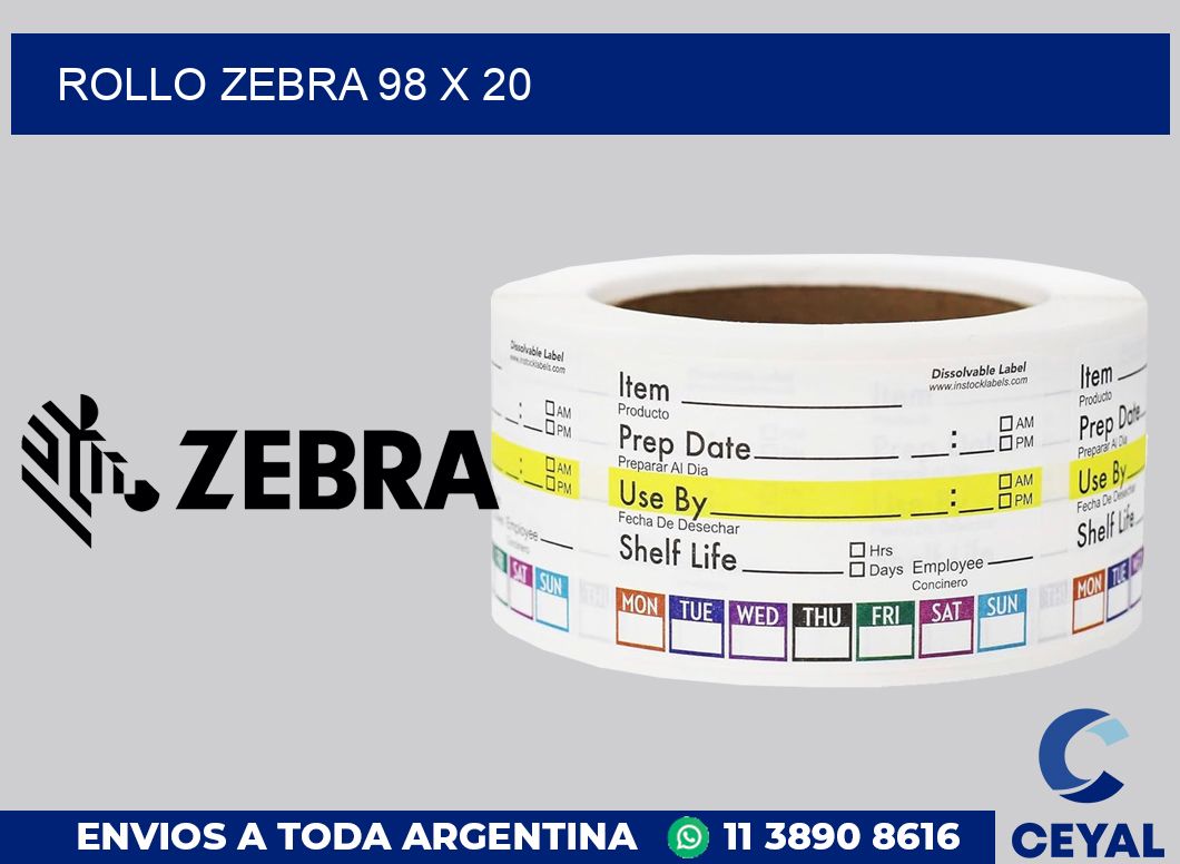 rollo zebra 98 x 20