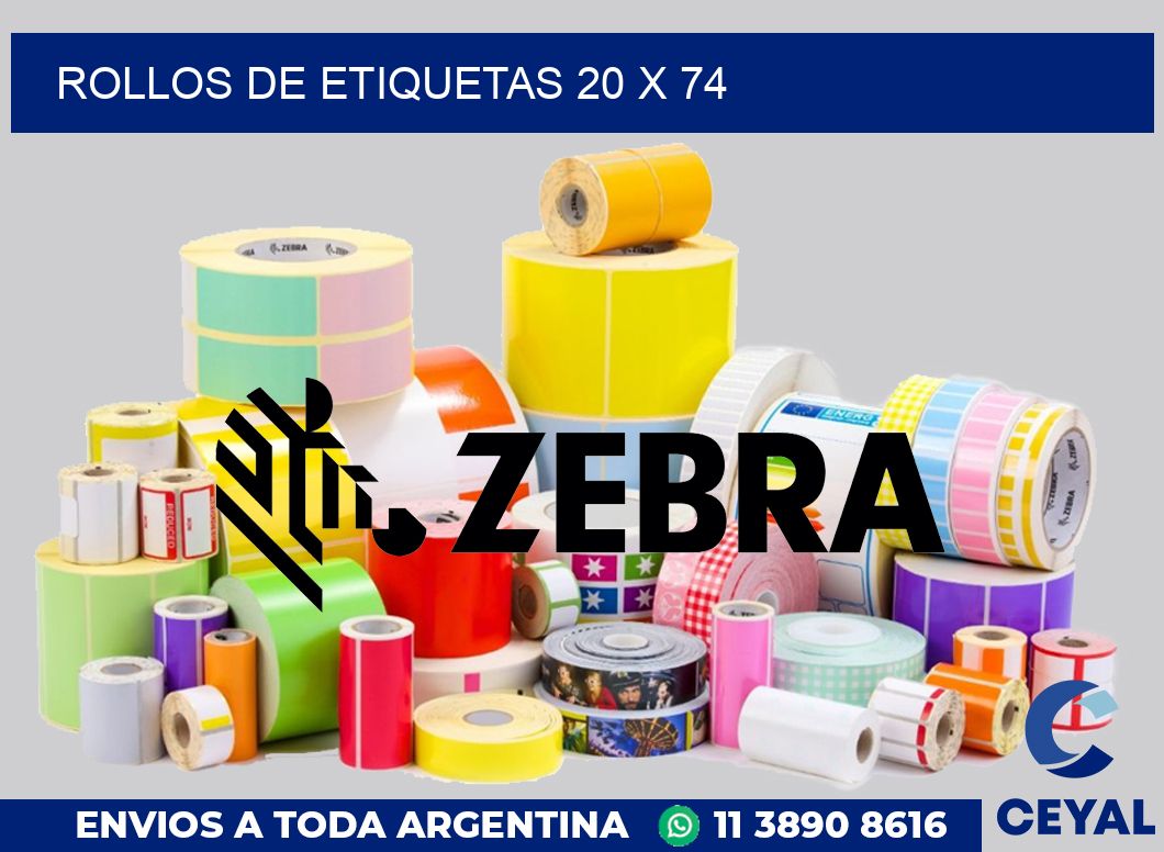 rollos de etiquetas 20 x 74