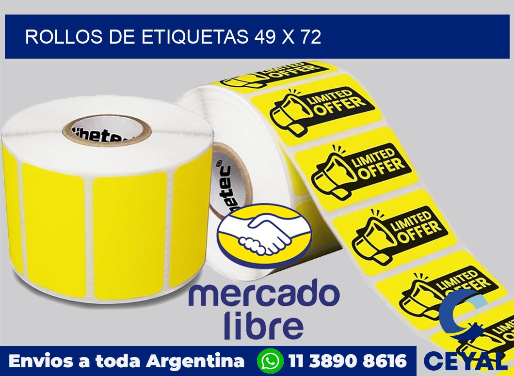rollos de etiquetas 49 x 72