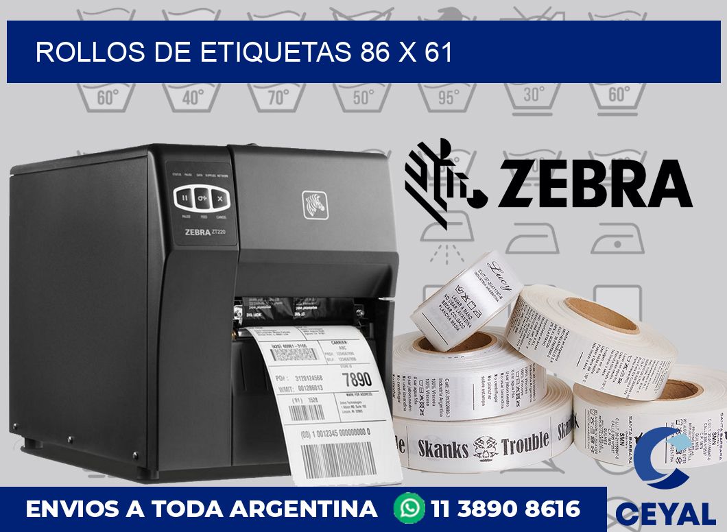 rollos de etiquetas 86 x 61