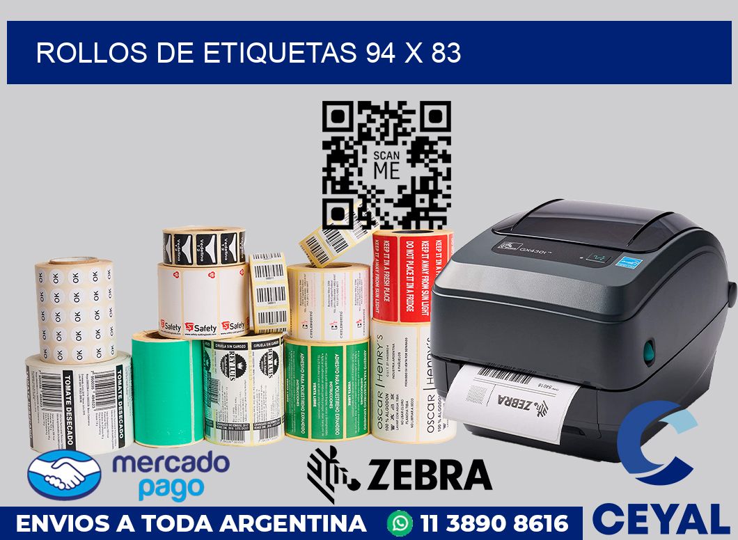 rollos de etiquetas 94 x 83