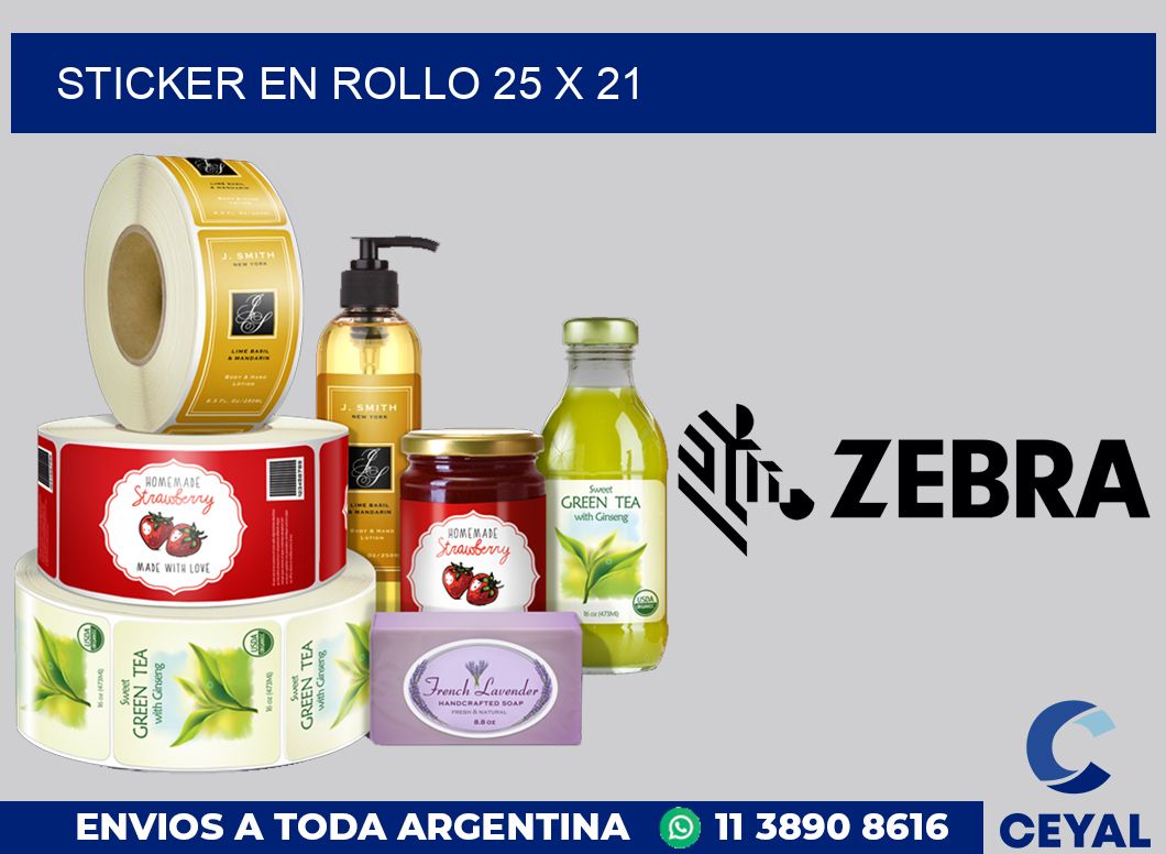 sticker en rollo 25 x 21